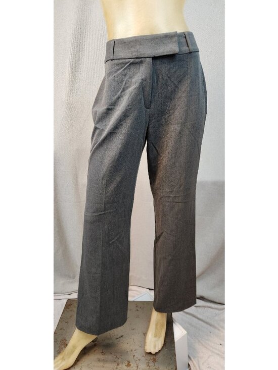 Petite Sophisticate Pants - Petite Sophisticate Size 8 Solid Gray Flat Front Straight Leg Dress Pants USED
